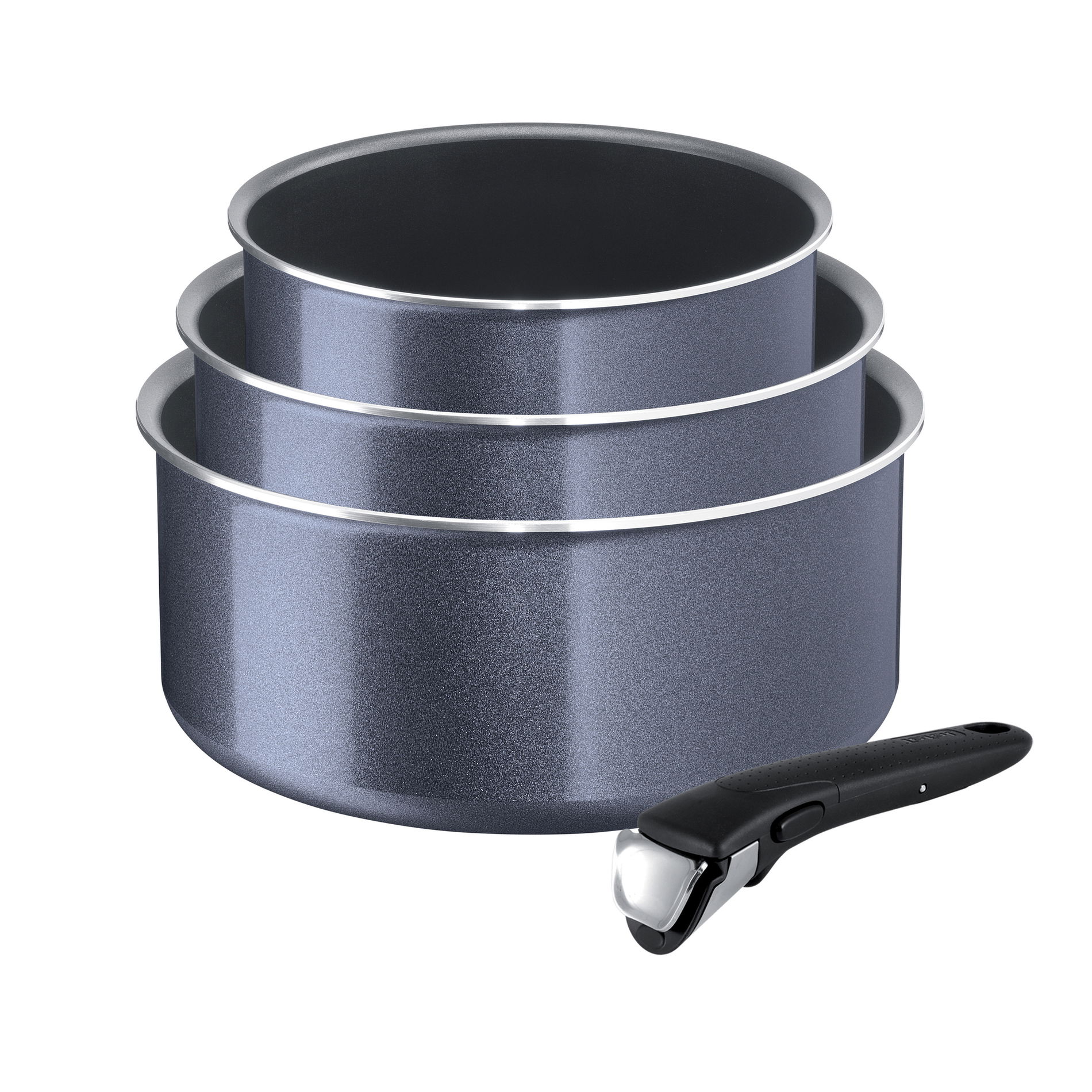 TEFAL Ingenio Elegance - zestaw 3 garnków aluminiowych z odpinanym uchwytem i pokrywkami