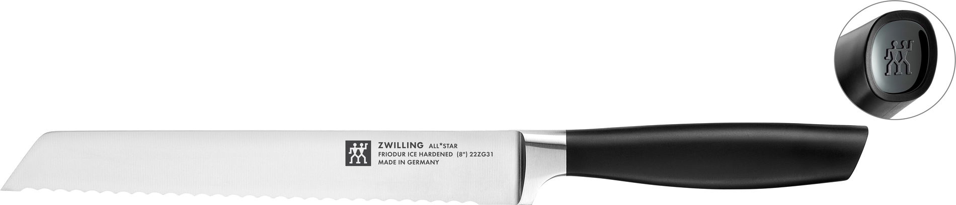 ZWILLING All Star 7 el. - kuchyňské nože z nerezové oceli v bloku s brouskem a nůžkami