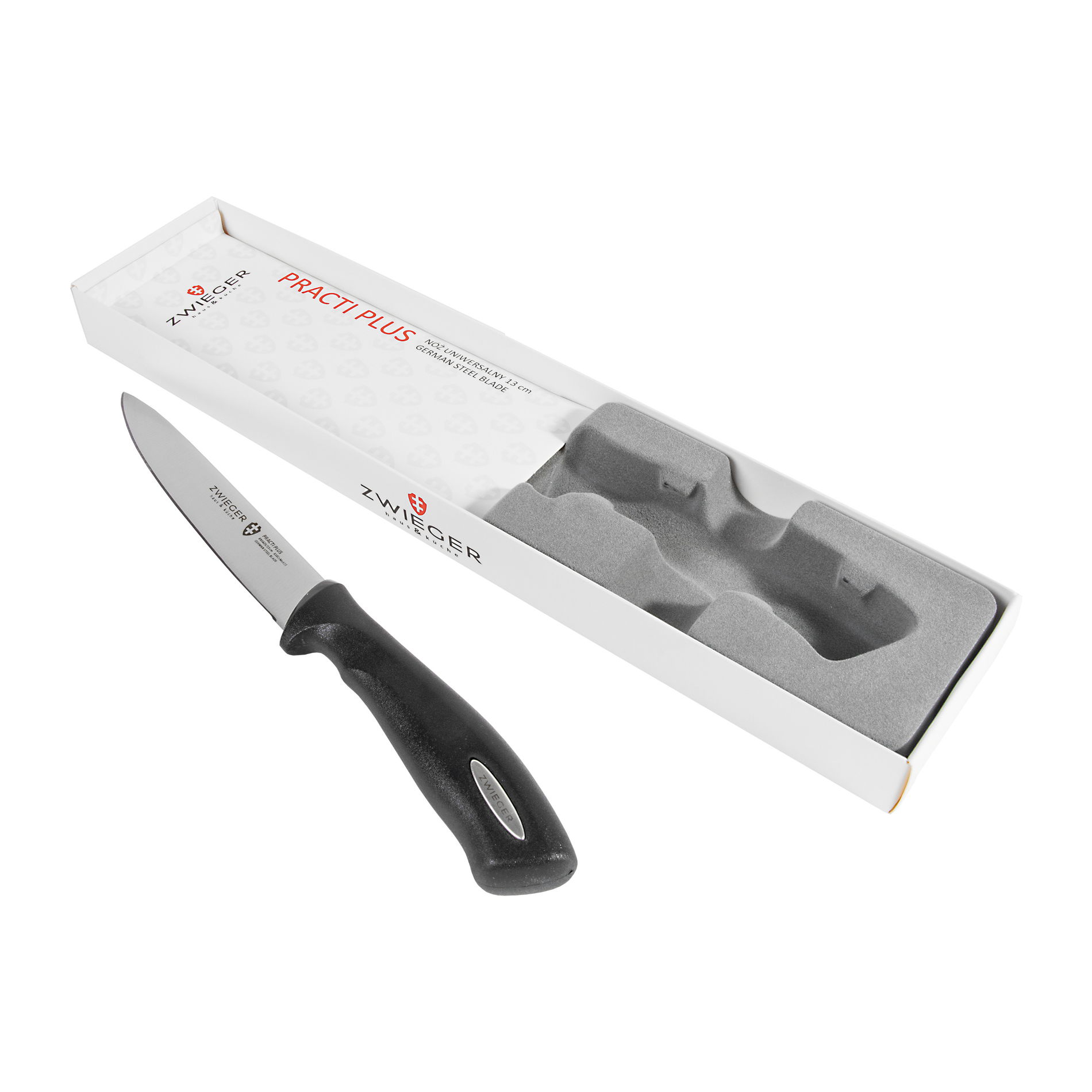 ZWIEGER Practi Plus černý 13 cm - univerzální kuchyňský nůž z nerezové oceli
