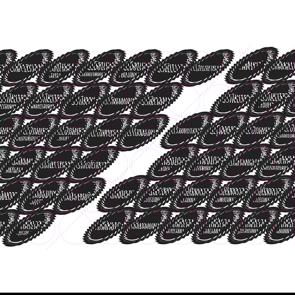 Papírové etikety na kuchyňské nádoby STICKERS SPICES 180 ks