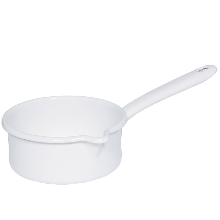 RIESS Classic Weiss 1 l - smaltovaný hrnec s poklicí
