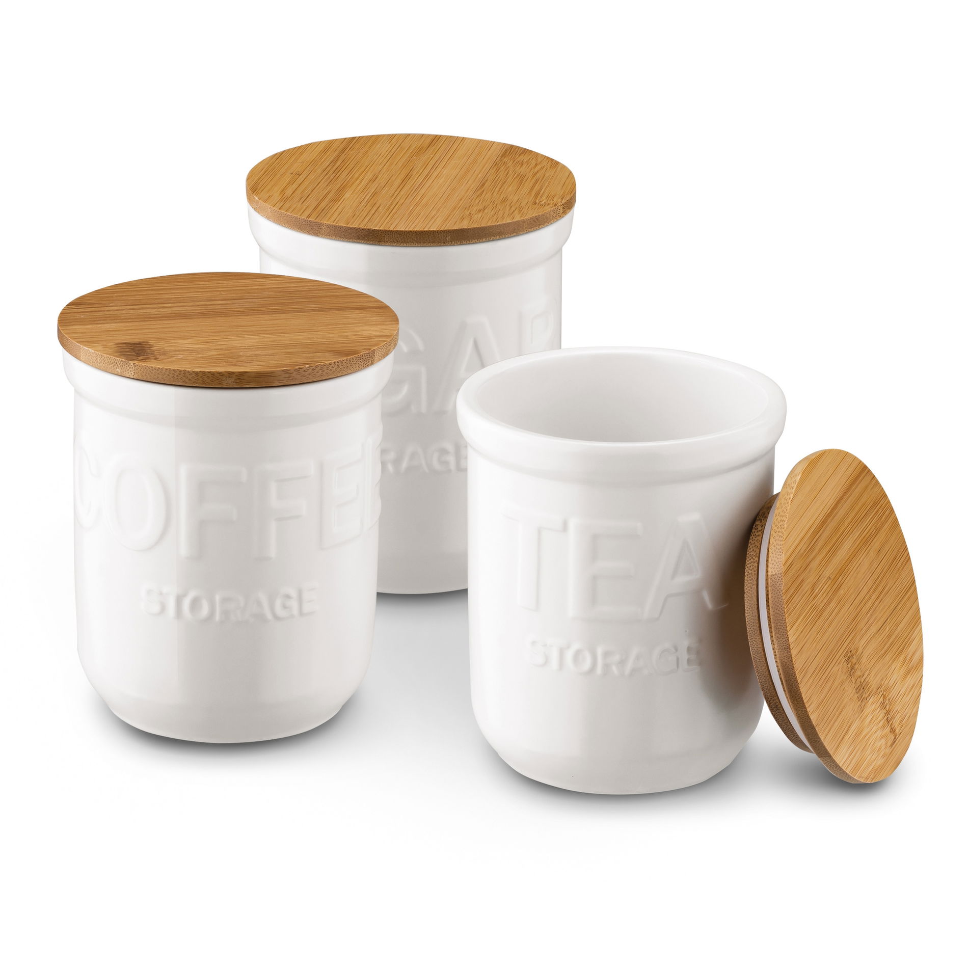 Porcelánové nádoby na potraviny KONIGHOFFER CERAMIC BIELE 3 ks.