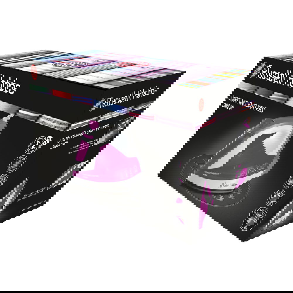 RUSSELL HOBBS Light And Easy Pro 2600 W růžová – napařovací žehlička