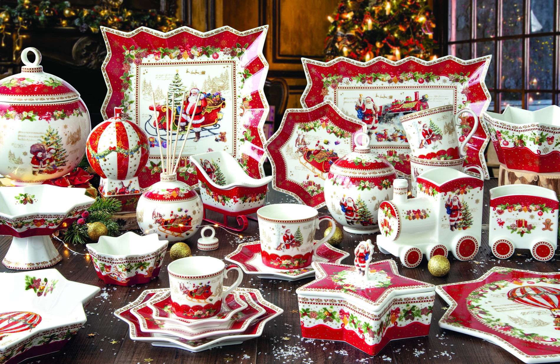 CHRISTMAS MEMORIES BÍLÁ A ČERVENÁ Kuchyňská rukavice a tlapky (3 ks)