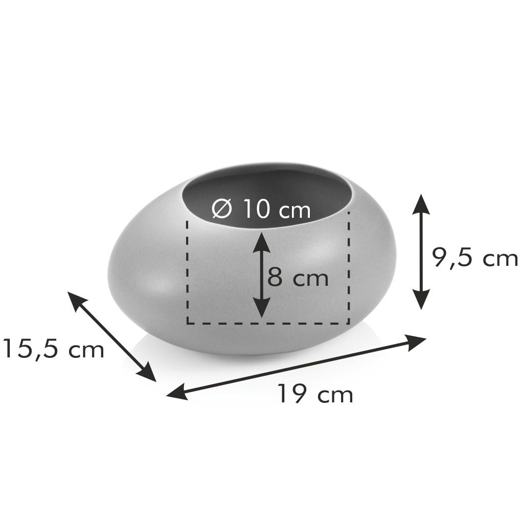 TESCOMA Fancy Home Stones Round 9,5 cm sivá - kvetináč / keramický obal na kvety