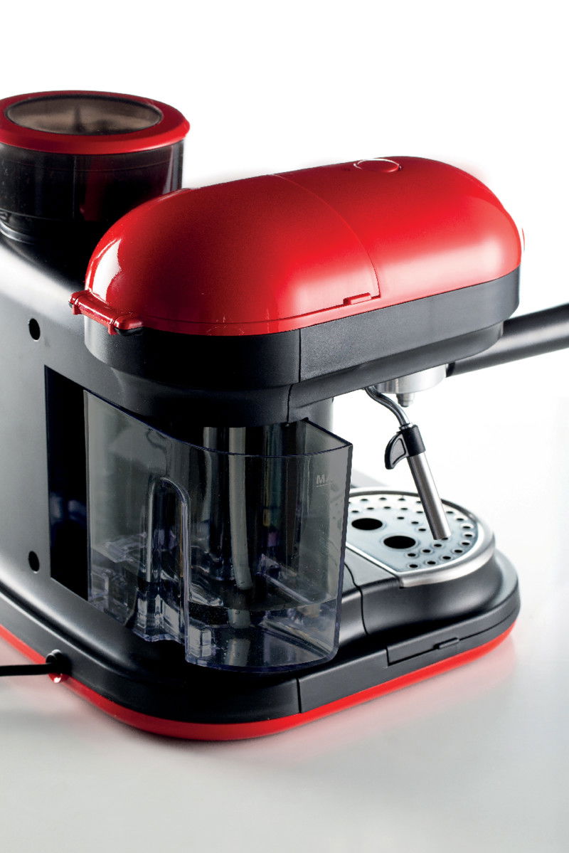 ARIETE Espresso Moderna 1080 W červeno-černý - kovový tlakový kávovar