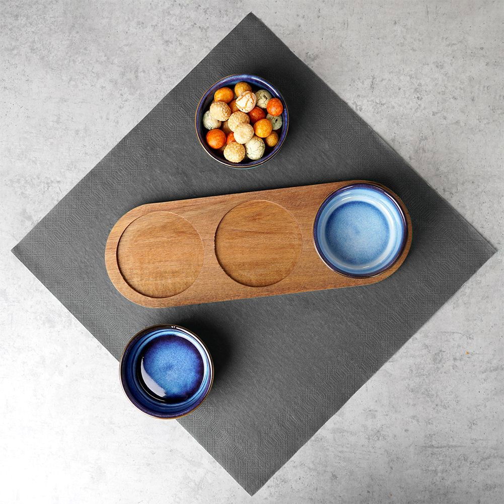 Miseczki do dipów i na przekąski ceramiczne na podstawce EXCELLENT HOUSEWARE 3 szt.