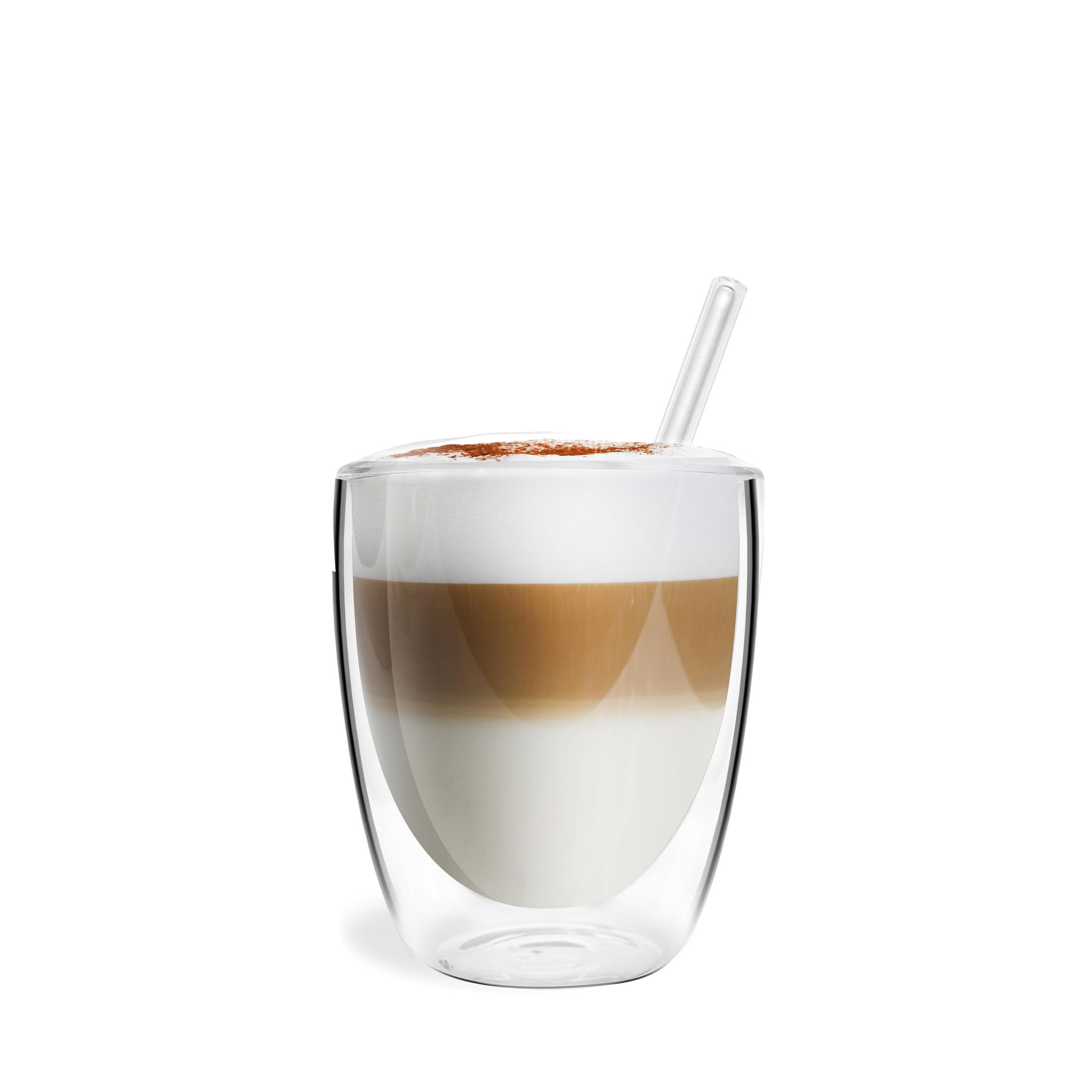 VIALLI DESIGN Vita Strato Mini 320 ml 6 ks - termické sklenice na kávu a čaj s dvojitými sklenenými stenami a slamkami