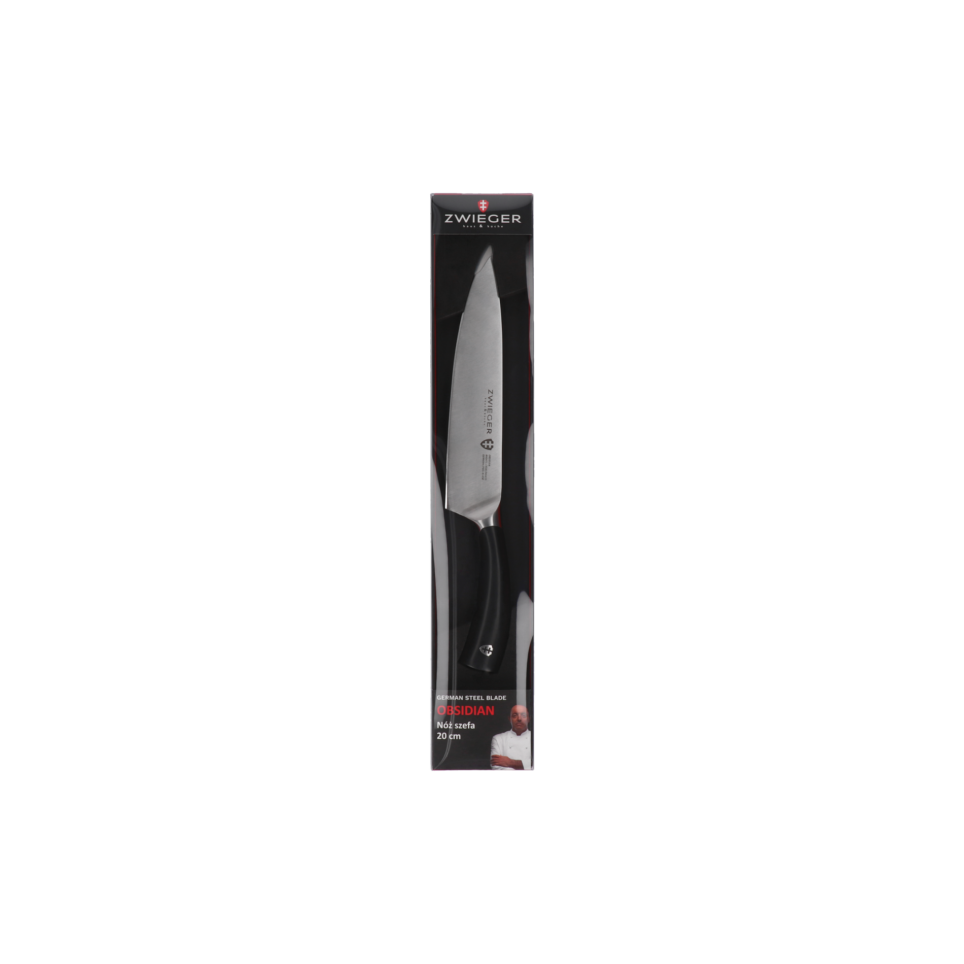 ZWIEGER Obsidian 20 cm černý - nůž šéfkuchaře z nerezové oceli
