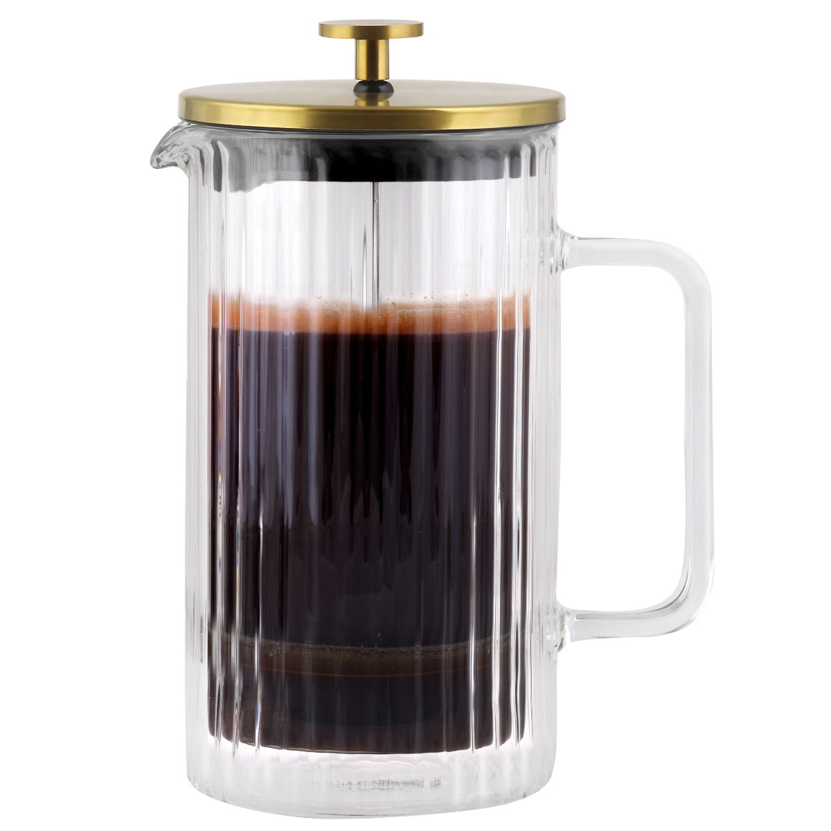 VIALLI DESIGN Tulipán 1 l - french press / ryhovaný piestový varič kávy a čaju