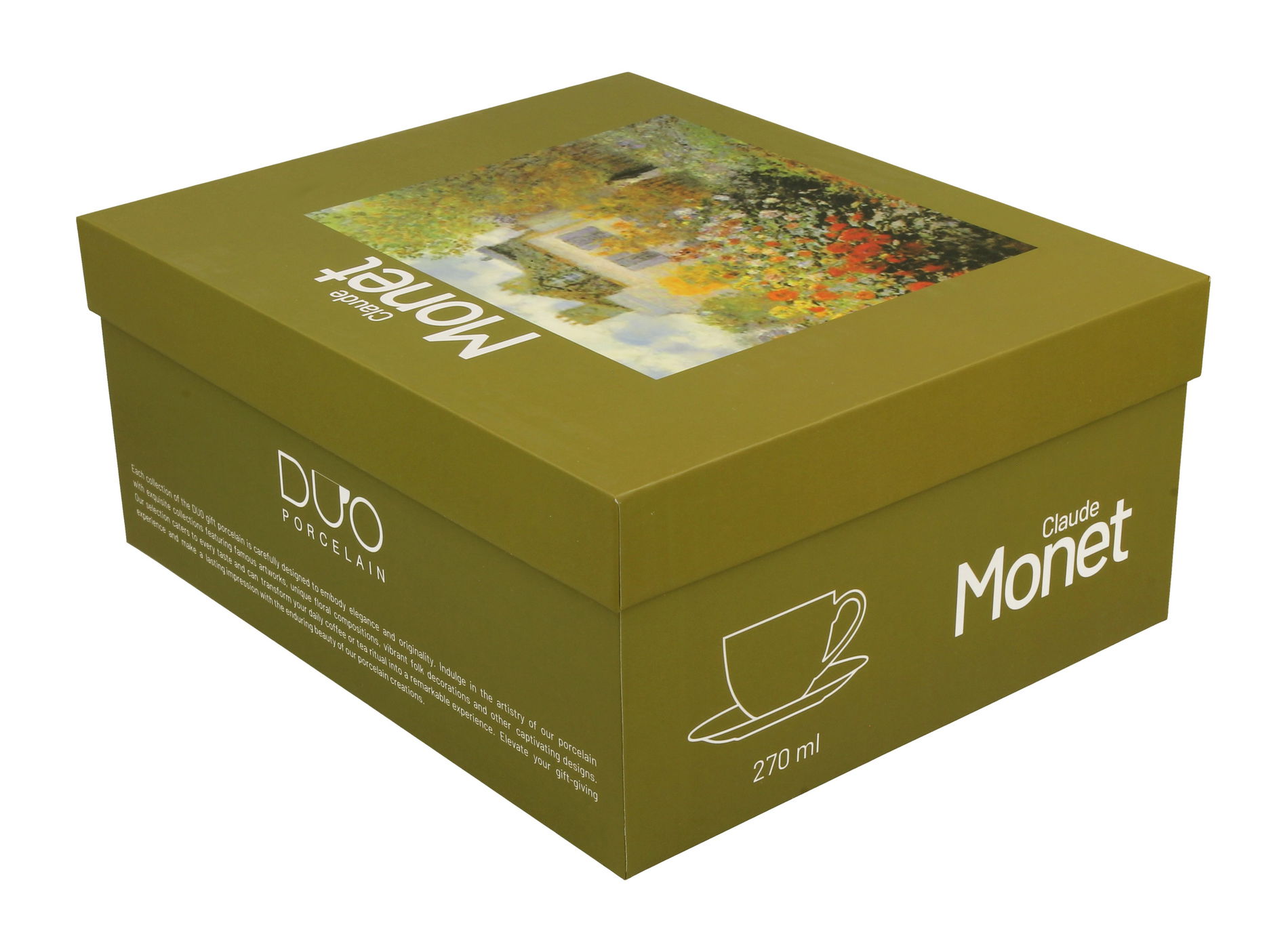 Porcelánové šálky s tanierikmi DUO ART GALLERY THE GARDEN AT ARGENTEUIL BY C. MONET 270 ml 2 ks