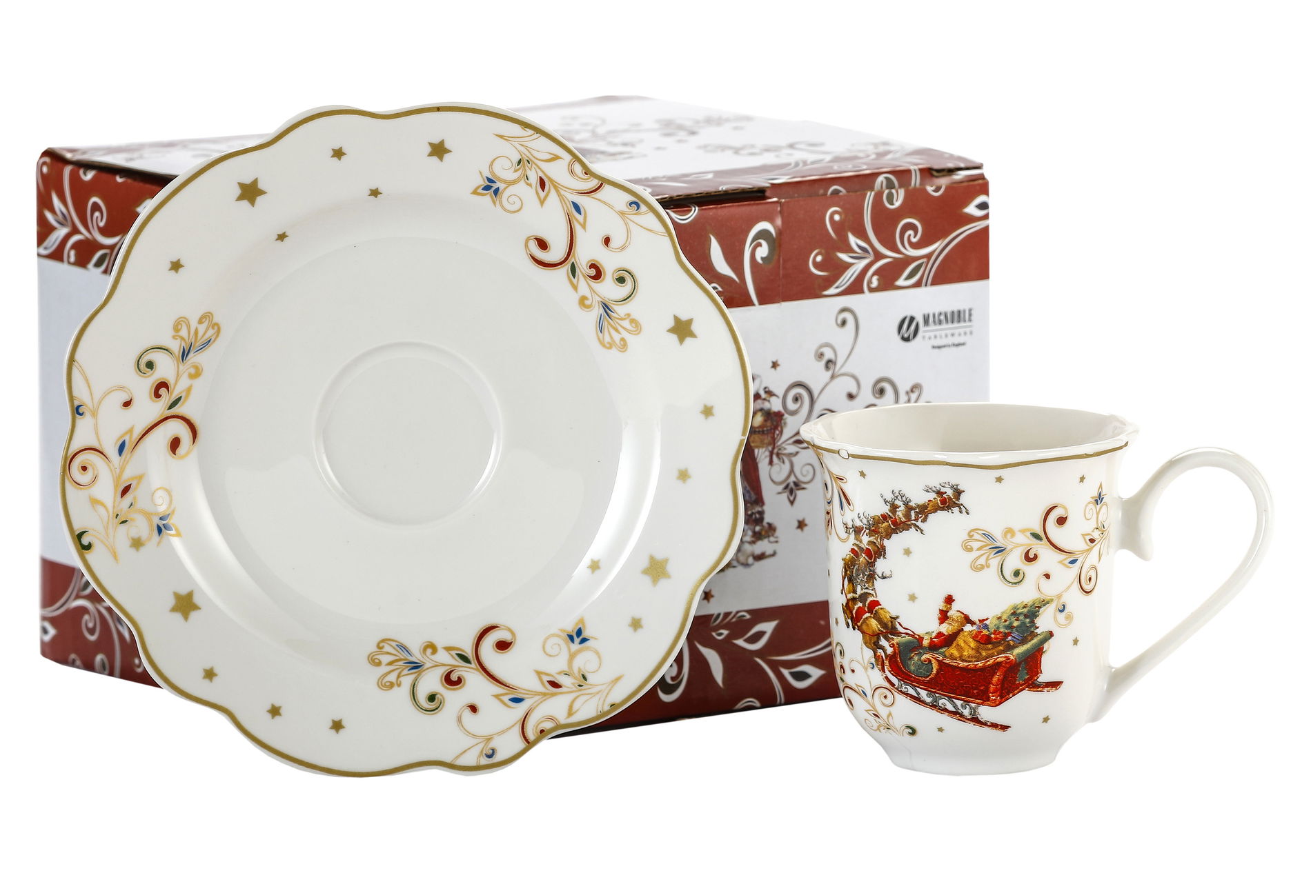 Porcelánové šálky na čaj a kávu s podšálkem 90 ml 2 ks.