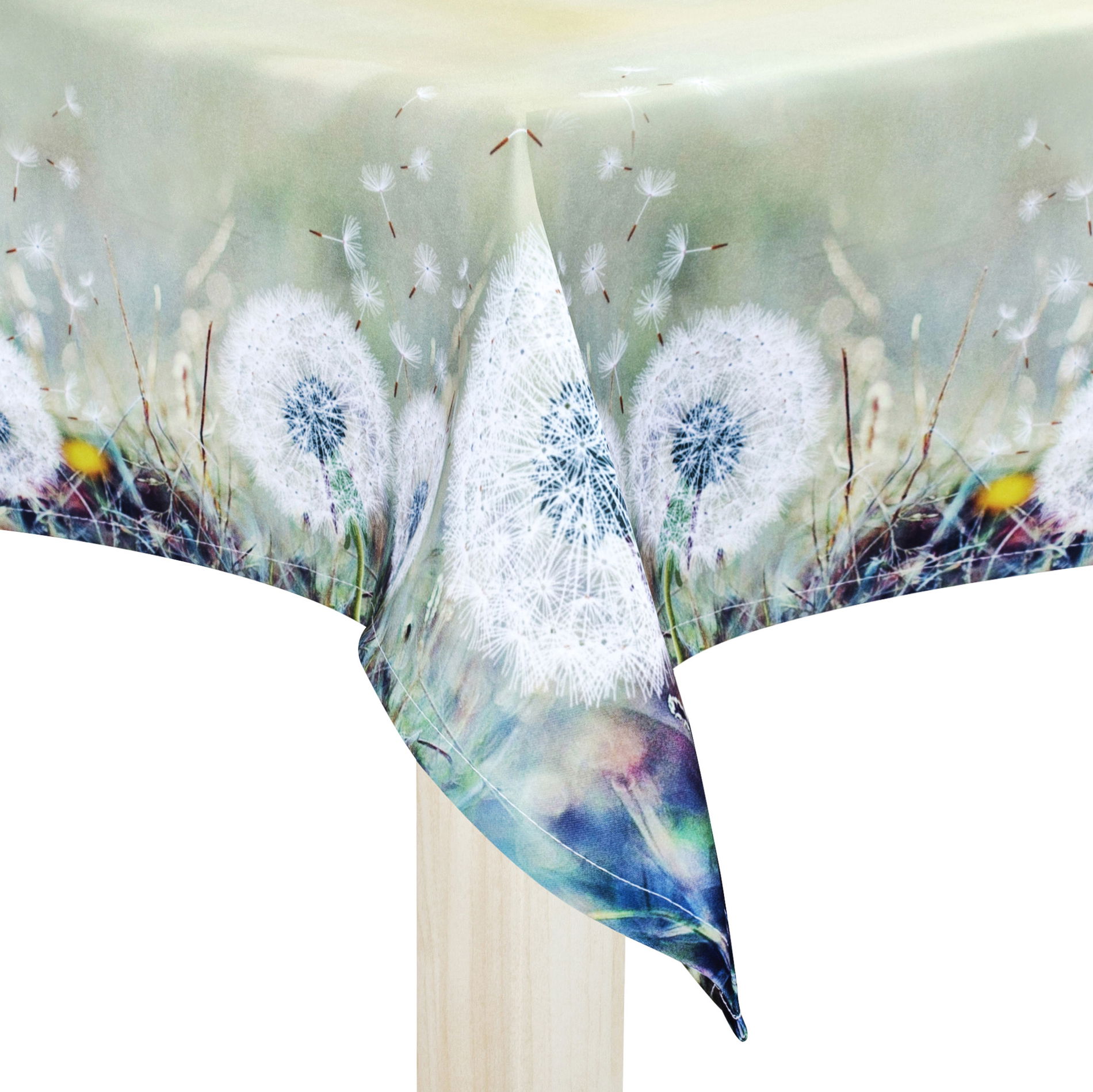 Polyesterový ubrus odolný proti skvrnám na stůl JEDEKA MILANO DANDELION zelený 85 x 85 cm