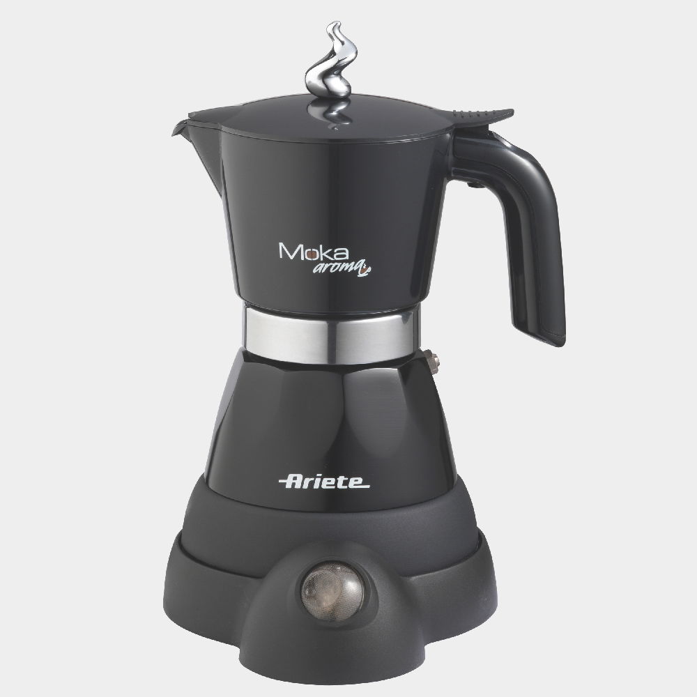 ARIETE Mokina na 4/2 filiżanki espresso (4/2 tz) czarna - kawiarka elektryczna aluminiowa ciśnieniowa