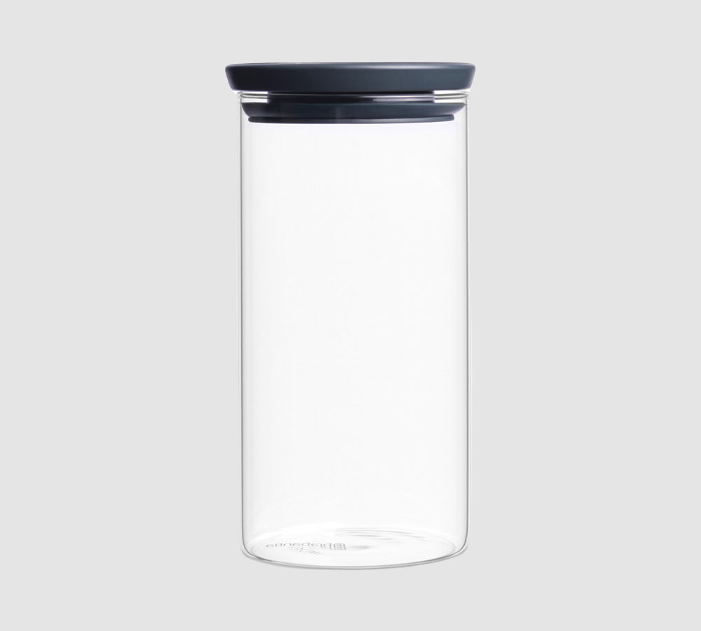 BRABANTIA Log 1,1 l grafitowy - pojemnik hermetyczny na żywność szklany