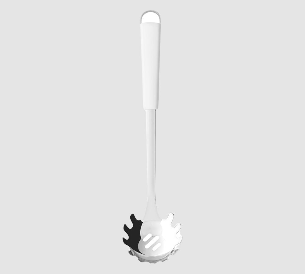BRABANTIA Essential 30,5 cm biała – łyżka do makaronu ze stali nierdzewnej BRABANTIA Essential 30,5 cm biała – łyżka do makaronu ze stali nierdzewnej