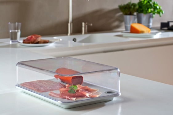 MEPAL Modula 2,8 l biały - pojemnik na wędlinę lub ser plastikowy z deską do krojenia