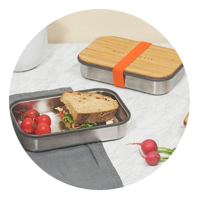 Pomarańczowy lunch box stalowy Black Blum Sandwich Box