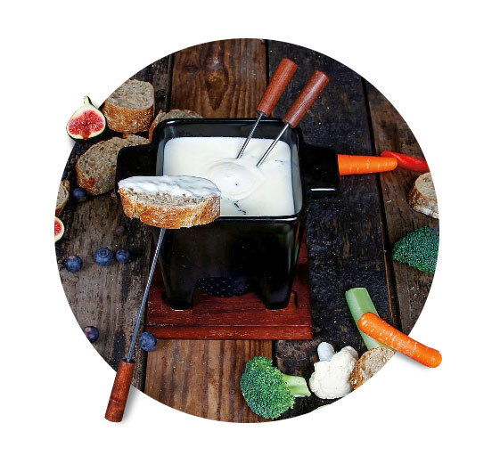 Tapas 8 el. czarny - zestaw do fondue ceramiczny Tapas 8 el. czarny - zestaw do fondue ceramiczny