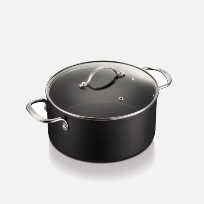 BRABANTIA Chrome 4,4 l czarny - garnek aluminiowy z pokrywką