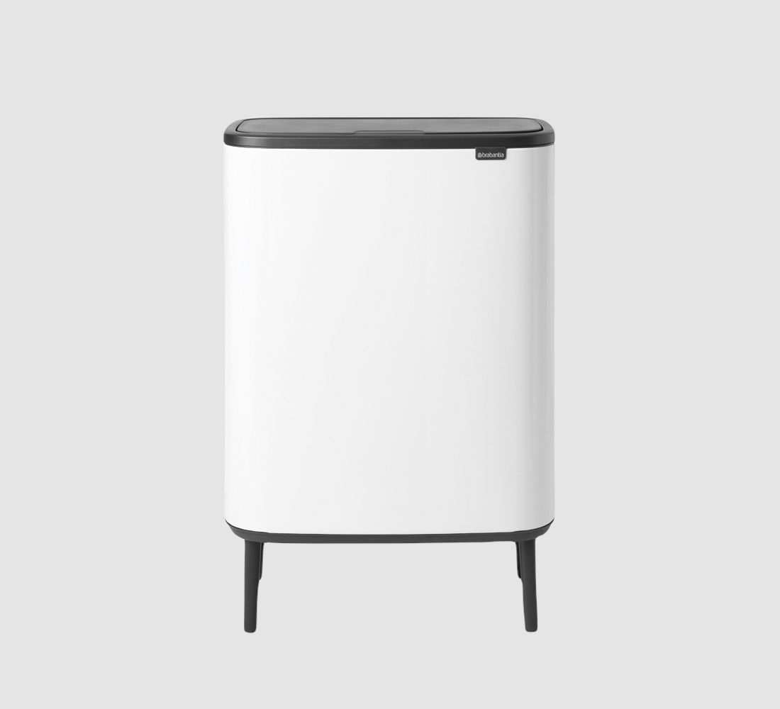 BRABANTIA Touch Bin Bo 2 x 30 l biały - kosz do segregacji śmieci stalowy dwukomorowy BRABANTIA Touch Bin Bo 2 x 30 l biały - kosz do segregacji śmieci stalowy dwukomorowy