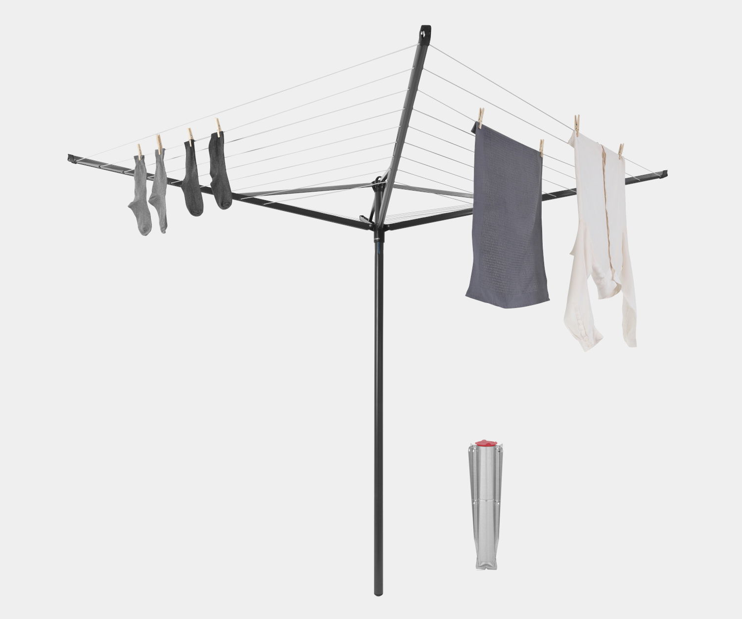 BRABANTIA Topspinner 50 mb czarna - suszarka na pranie ogrodowa stalowa