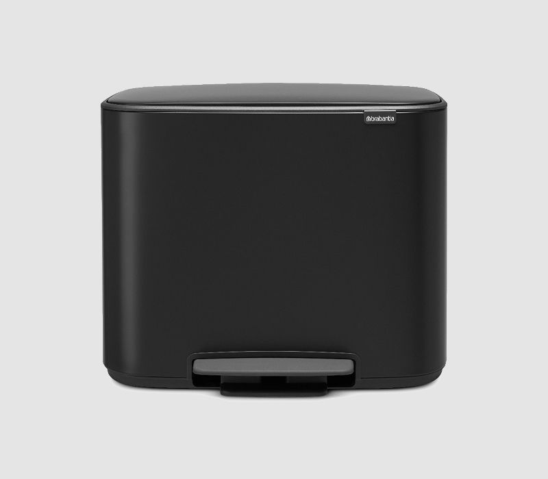 BRABANTIA Bo 3 x 11 l czarny - kosz na śmieci ze stali nierdzewnej