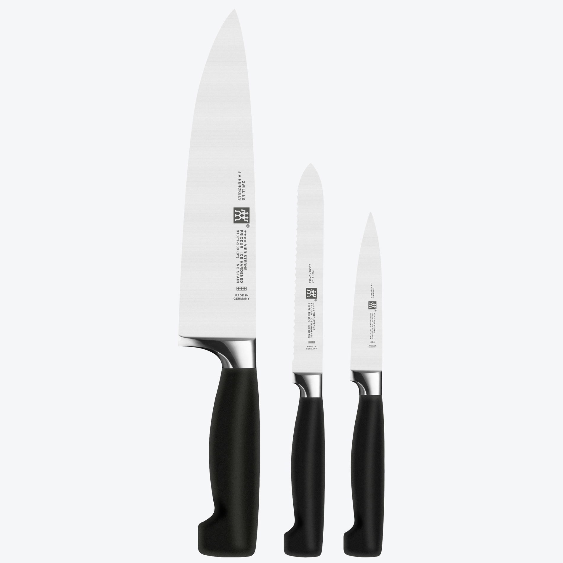 ZWILLING Four Star 3 szt. czarne - noże kuchenne ze stali nierdzewnej