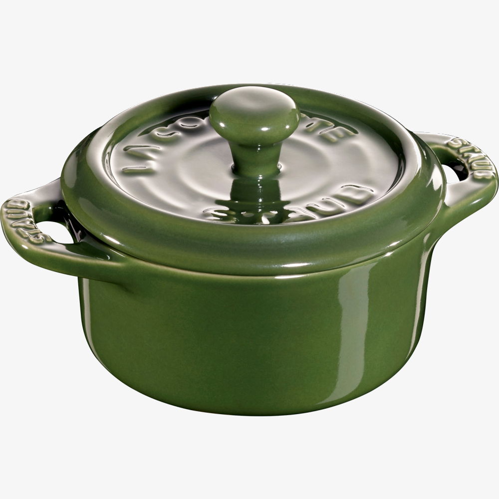 STAUB Gift Giving 200 ml ciemnozielona - kokilka ceramiczna z pokrywką