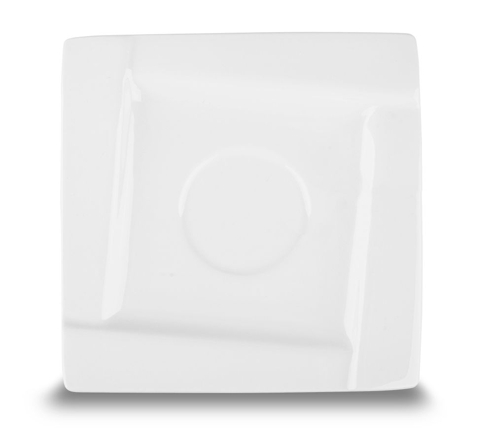 AMBITION Kubiko 14 x 14 cm biały - talerzyk / spodek porcelanowy AMBITION Kubiko 14 x 14 cm biały - talerzyk / spodek porcelanowy