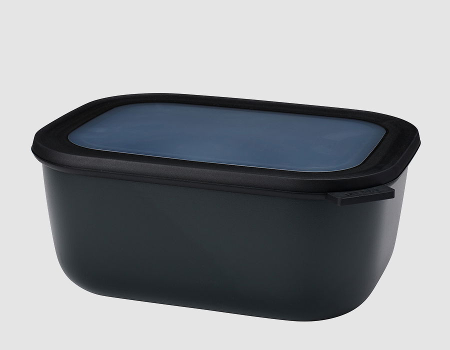 MEPAL Cirqula Oblong Nordic Black 3 l czarna - miska kuchenna plastikowa z pokrywką