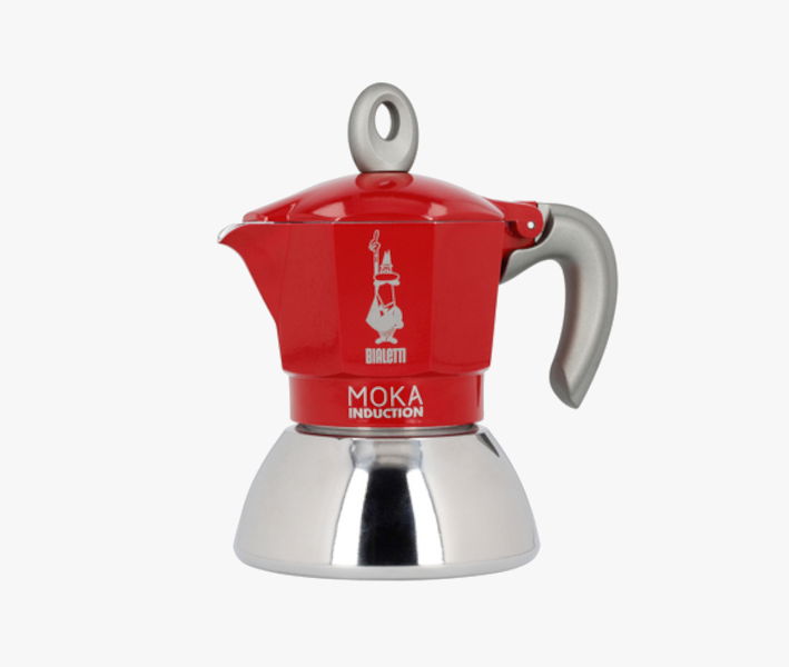 BIALETTI New Moka Induction na 2 filiżanki espresso (2 tz) czerwona - kawiarka aluminiowa ciśnieniowa BIALETTI New Moka Induction na 2 filiżanki espresso (2 tz) czerwona - kawiarka aluminiowa ciśnieniowa