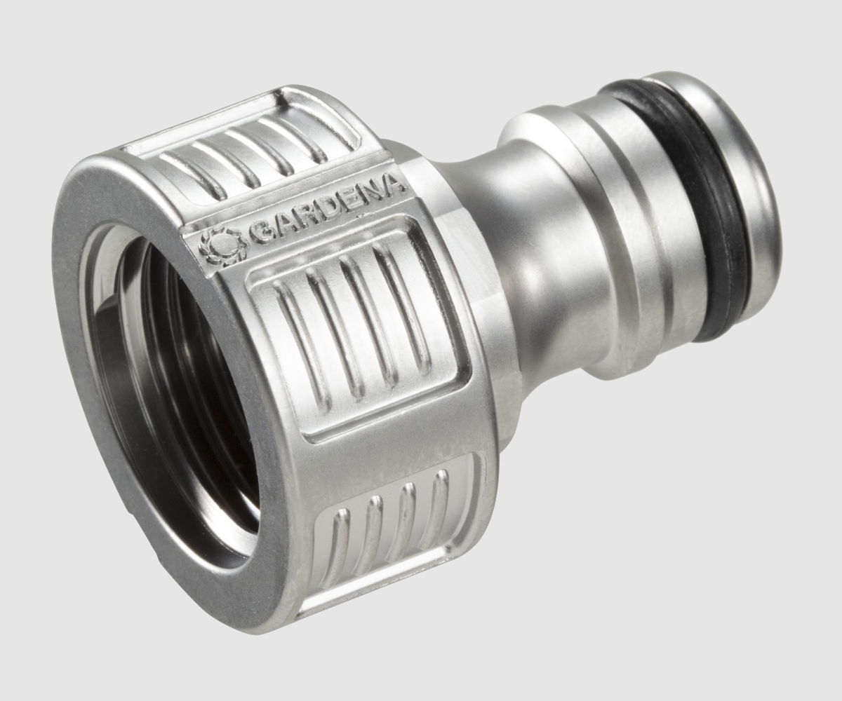 GARDENA Original System Tap Connection 21 mm G 1/2 srebrne - przyłącze kranowe metalowe