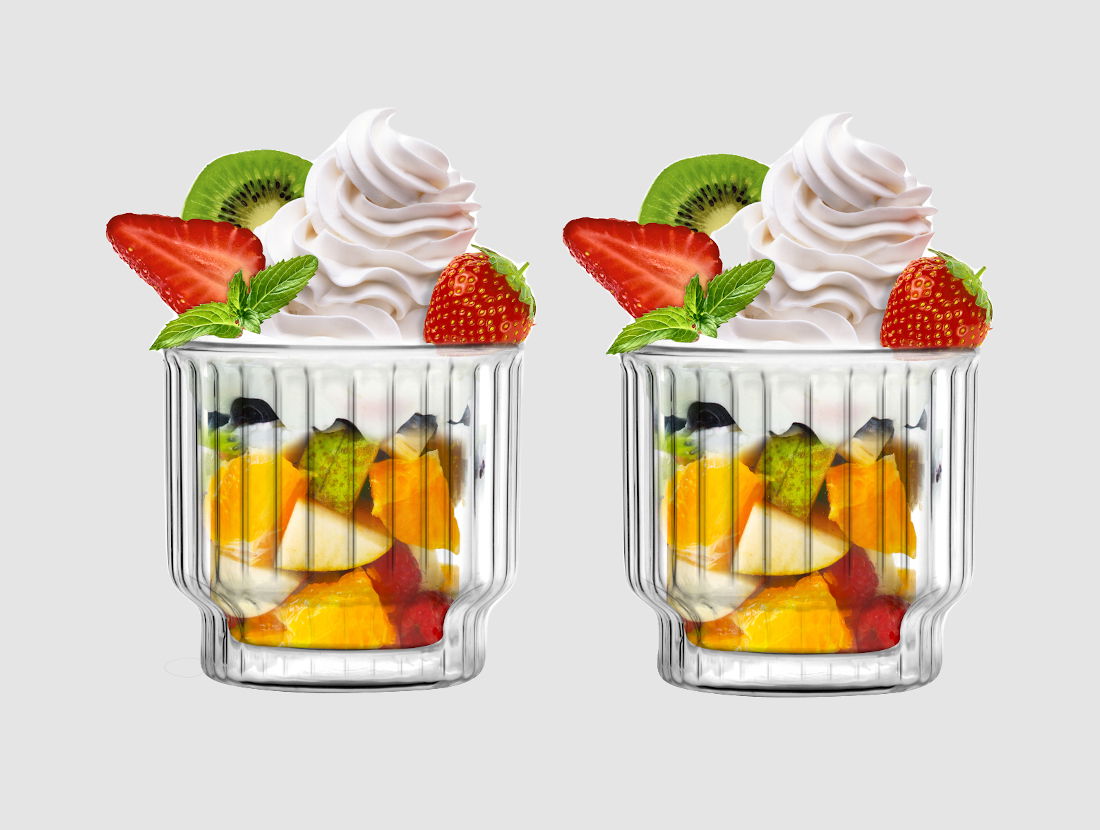 VIALLI DESIGN Lungo 260 ml 2 szt. - pucharki do lodów i deserów termiczne z podwójnymi ściankami szklane