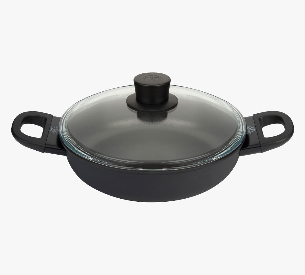 BALLARINI Avola Deep 2H 24 cm czarna - patelnia nieprzywierająca z pokrywką
