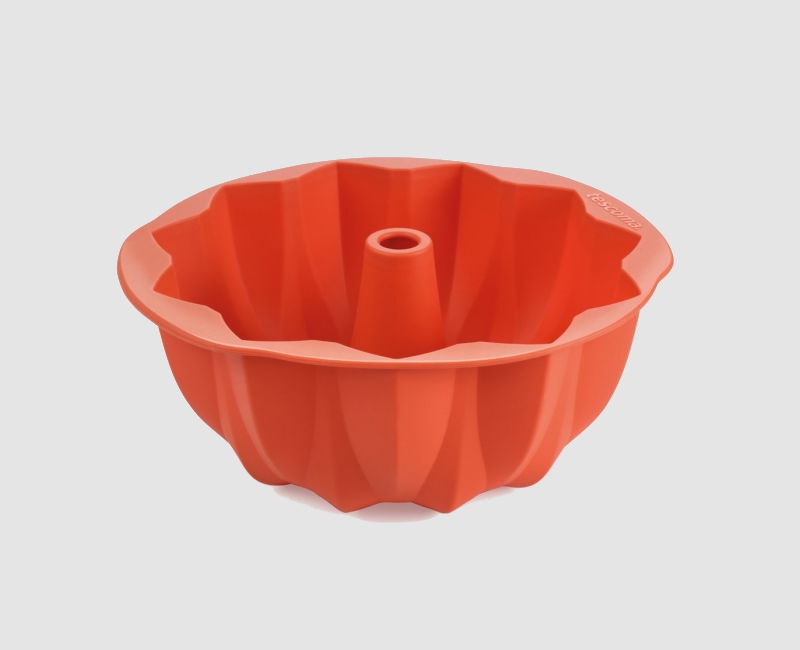 TESCOMA Delicia Silicon Prime Rozeta 24 cm pomarańczowa - forma do babki z tuleją silikonowa