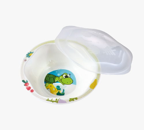 TESCOMA Dino 16 cm biała - miska / salaterka dla dzieci plastikowa z pokrywką