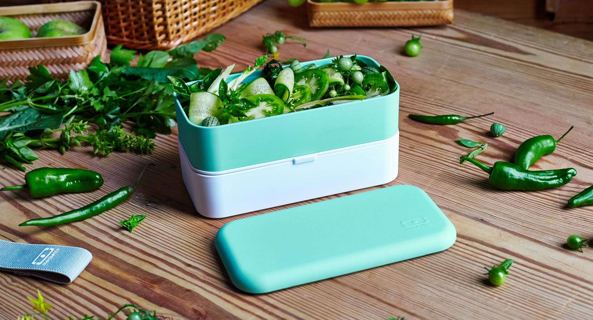 MONBENTO Pochette Natural Green - torba na lunch