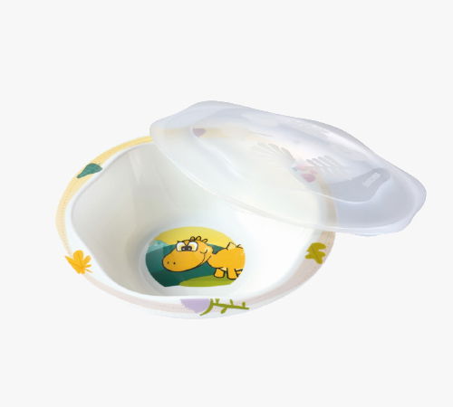 TESCOMA Dino 18 cm biała - miska / salaterka dla dzieci plastikowa z pokrywką