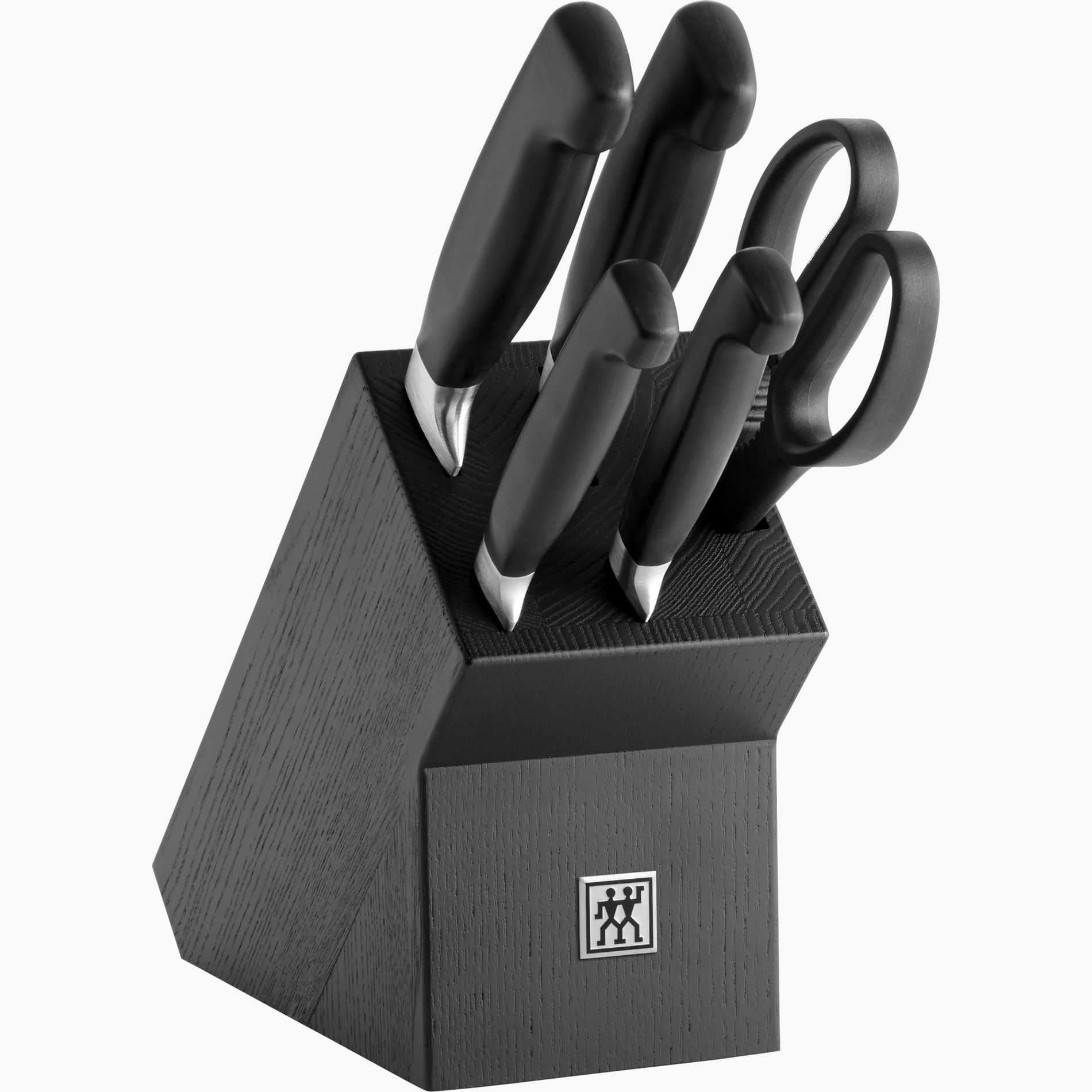 ZWILLING Four Star 6 el. czarne - noże kuchenne ze stali nierdzewnej w bloku z nożyczkami
