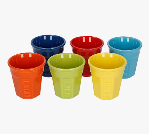 BIALETTI Bicchierini 60 ml 6 szt. wielokolorowe - filiżanki do espresso porcelanowe BIALETTI Bicchierini 60 ml 6 szt. wielokolorowe - filiżanki do espresso porcelanowe