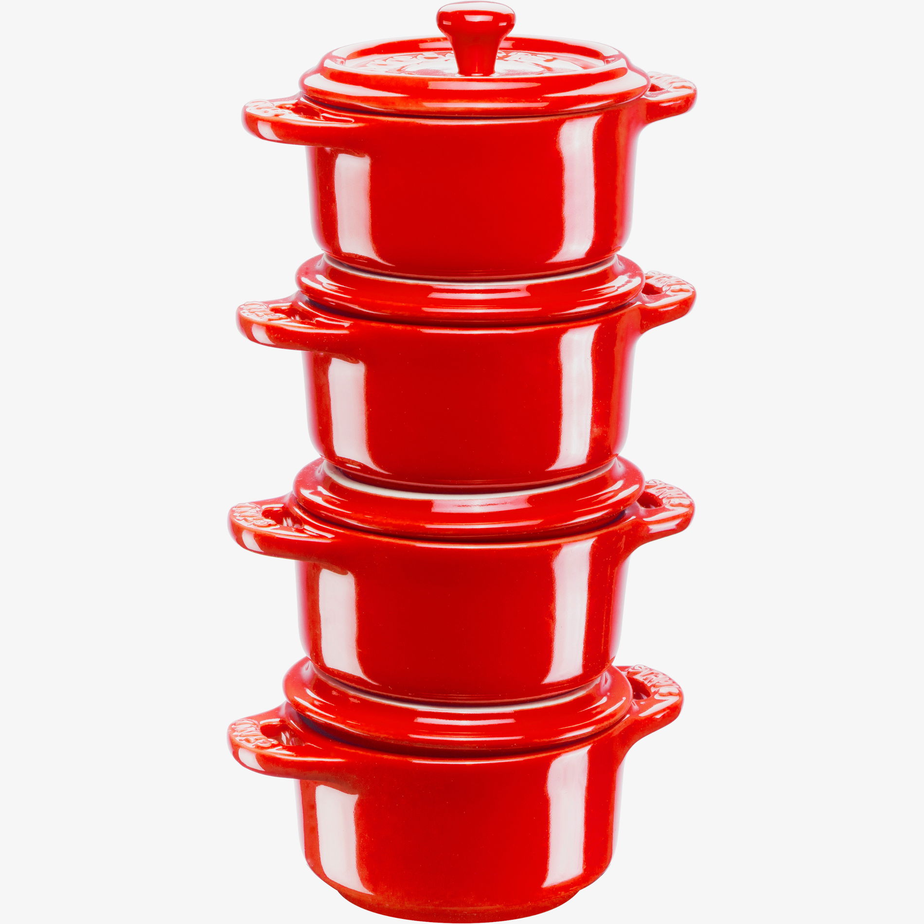 STAUB Gift Giving 200 ml 4 szt. czerwone - kokilki / naczynia do zapiekania ceramiczne