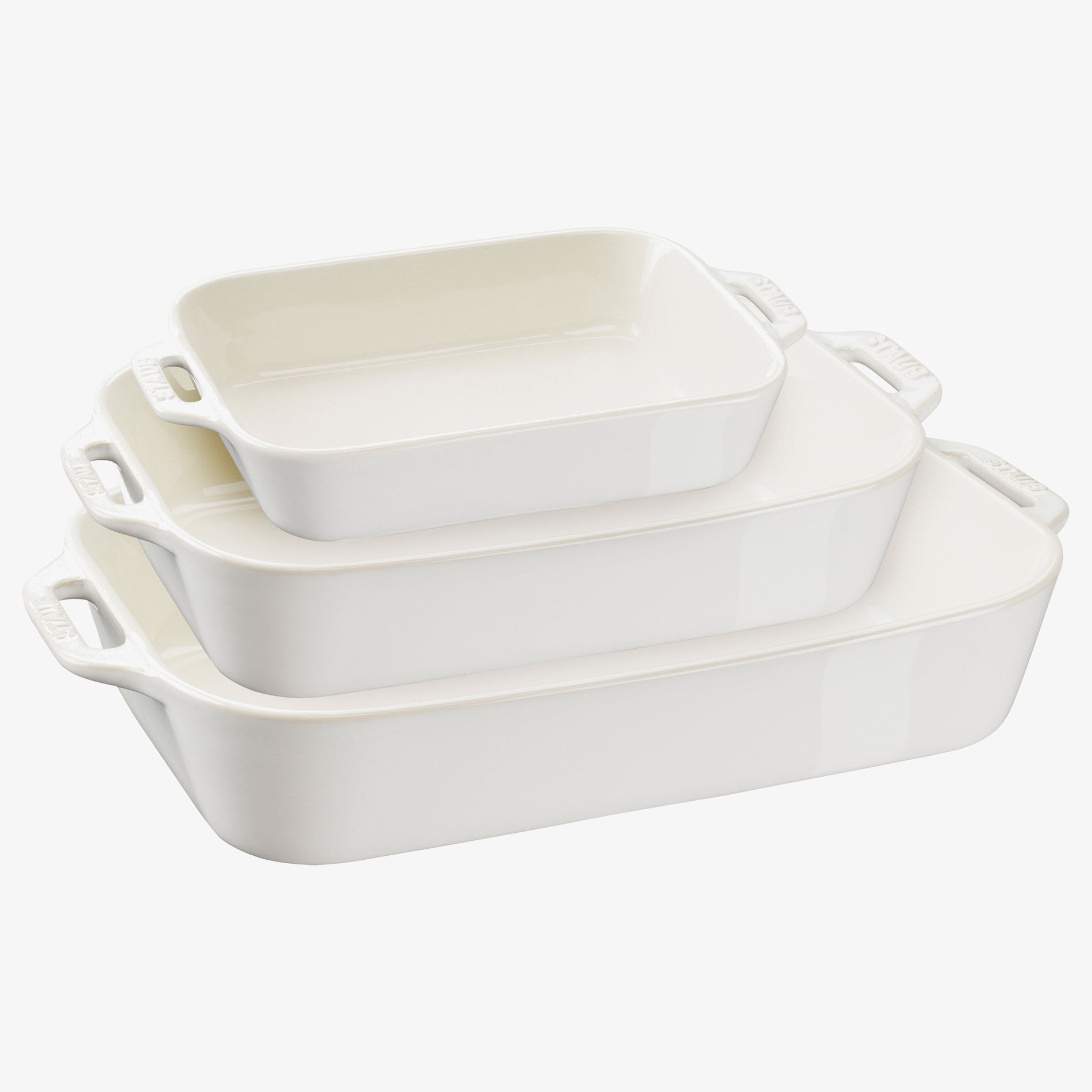 STAUB Cooking 3 szt. białe - naczynia żaroodporne do zapiekania ceramiczne