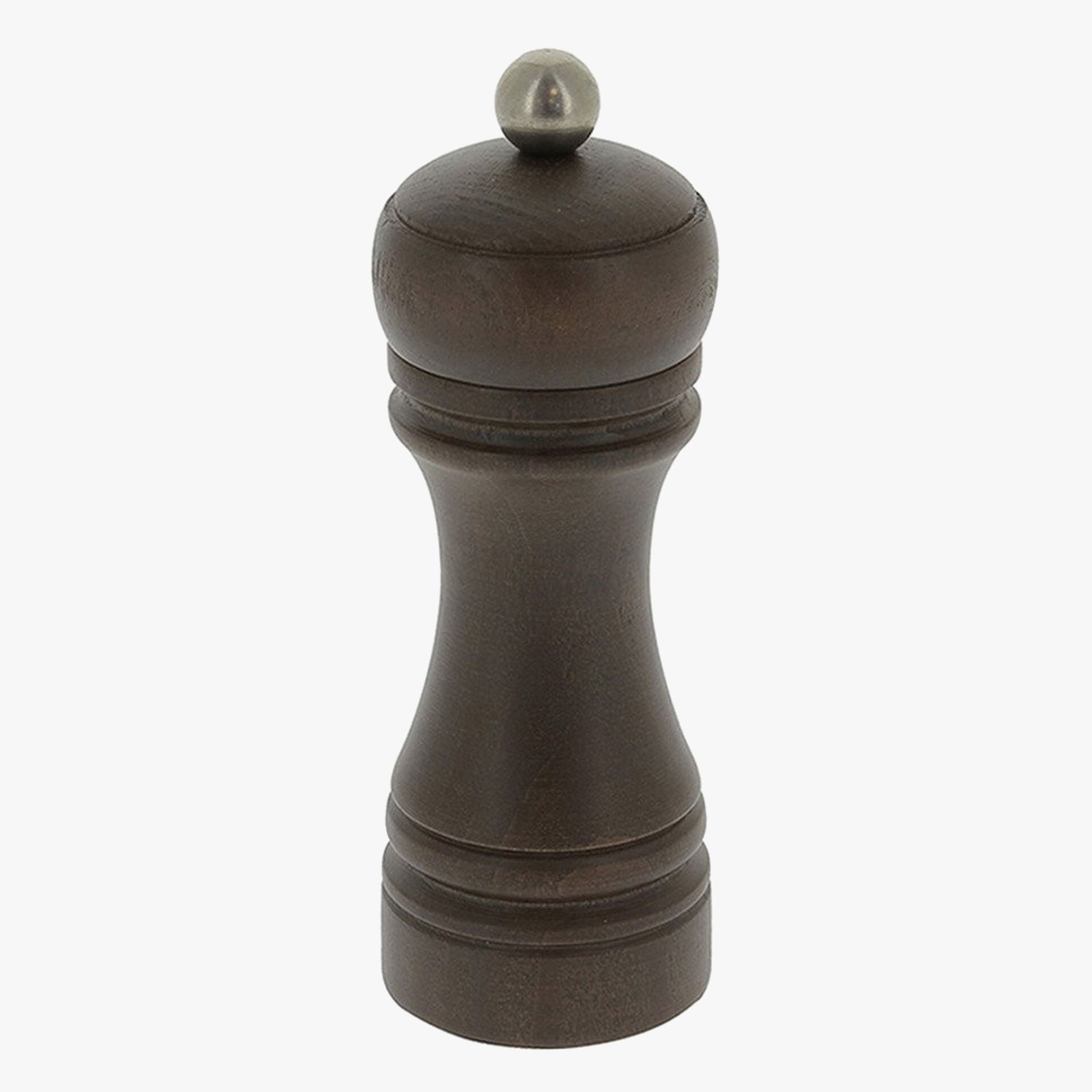 DE BUYER Java 14 cm ciemnobrązowy - młynek do przypraw i ziół drewniany ręczny