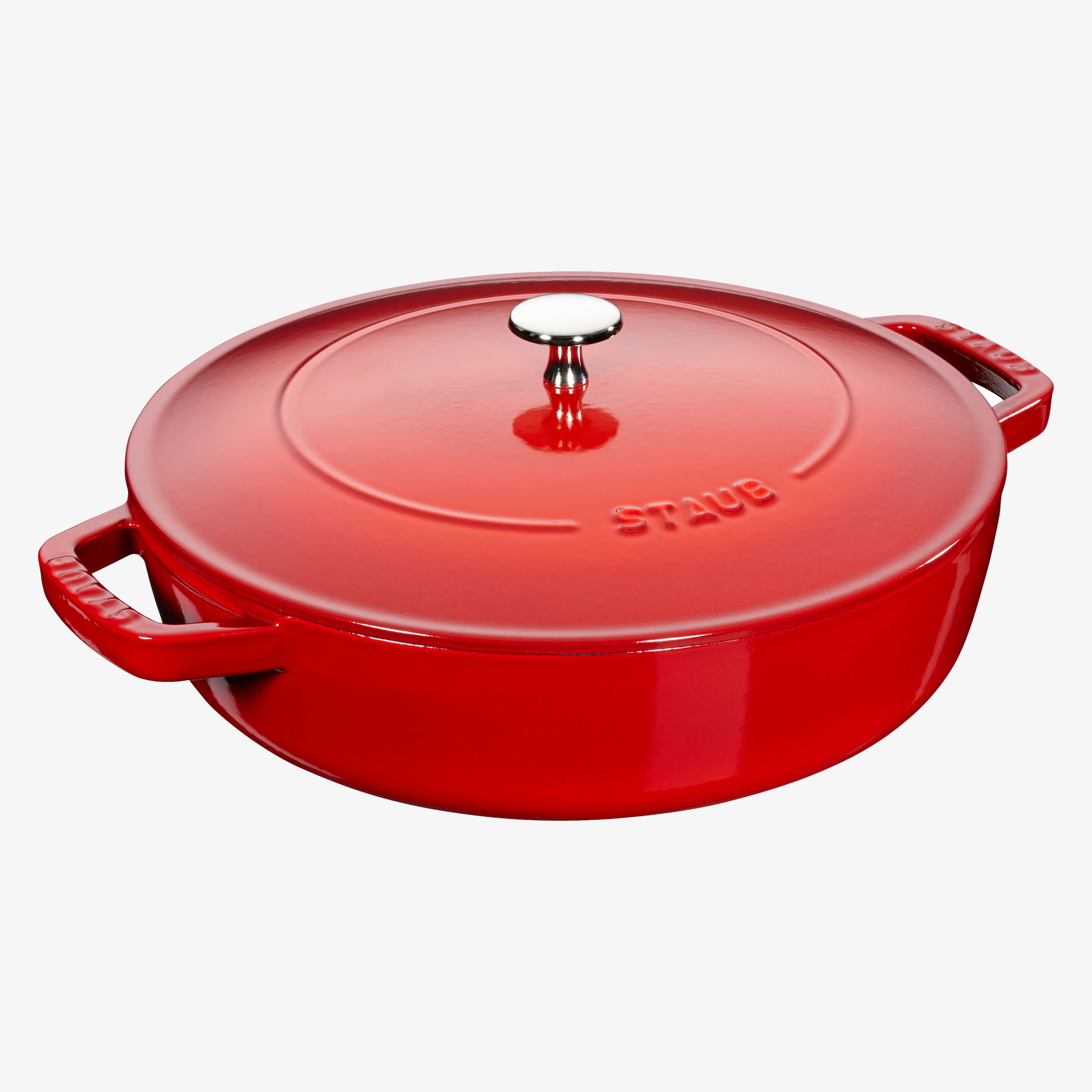 STAUB Stewing 28 cm czerwona - patelnia żeliwna z pokrywką STAUB Stewing 28 cm czerwona - patelnia żeliwna z pokrywką