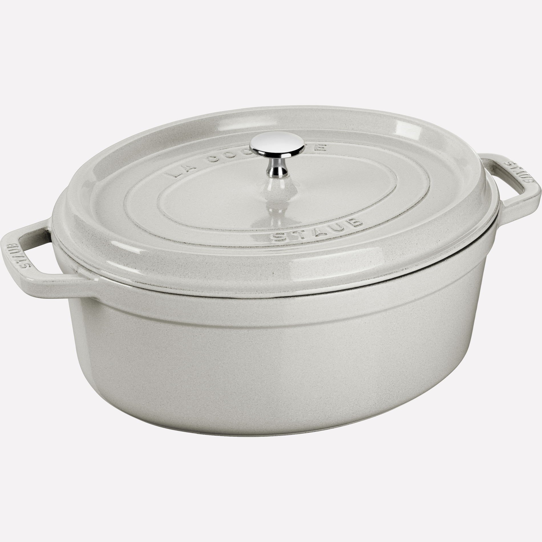 STAUB La Cocotte Oval 6,7 l jasnoszary - garnek żeliwny/brytfanna z pokrywką STAUB La Cocotte Oval 6,7 l jasnoszary - garnek żeliwny/brytfanna z pokrywką