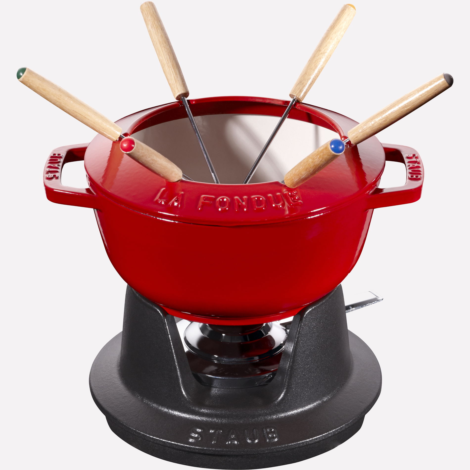 STAUB Fondue 1,6 l czerwony - zestaw do fondue żeliwny STAUB Fondue 1,6 l czerwony - zestaw do fondue żeliwny